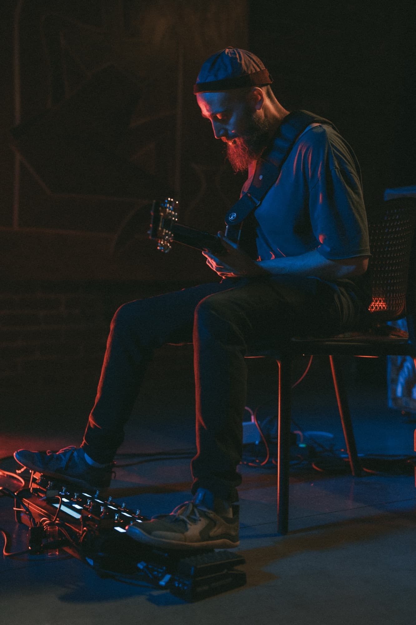 A performance under blue light.